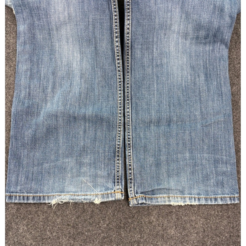 Cinch Carter 2.0 Mens Distressed Relaxed Bootcut Jeans Blue 38x36 (FITS 35x34) - Picture 10 of 12